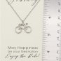 Bicycle Pendant Necklace with Inspirational Greeting Card - 100% Handcrafted