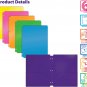 3 Hole Punch Pocket Folders, Heavyweight Plastic 2 Pocket Folders, Bulk Pack, As