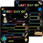 First & Last Day of School Board Sign, 14X11 Inch Back to School Chalkboard Sign