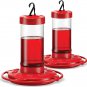Hummingbird Feeder 16 Oz [Set of 2] Plastic Hummingbird Feeders for Outdoors - H