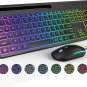Wireless Keyboard and Mouse with 15 Backlit Effects, Rechargeable Keyboard Mouse