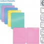 3 Hole Punch Pocket Folders, Bulk Pack, Sturdy Plastic 2 Pocket Folders, Assorte