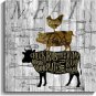 Canvas Wall Art for Kitchen Restaurant Wall Decoration Animal Theme Wall Decor M