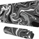 Desk Mat, Abstract Black White Ink Liquid Waves Extended Gaming Mouse Pad Large,