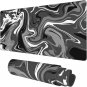 Desk Mat, Abstract Black White Ink Liquid Waves Extended Gaming Mouse Pad Large,