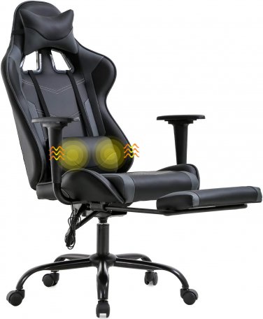 Gaming Chair Racing Office Chair Ergonomic Desk Chair Massage PU Leather Recline