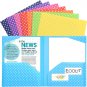 8 Pack Plastic Pocket Folder, Dotted Folders with 4 Pockets for Office and Schoo