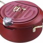 Fryer Frying Pot, Japanese Tempura Fryer with Thermometer, Lid and Oil Drainer,