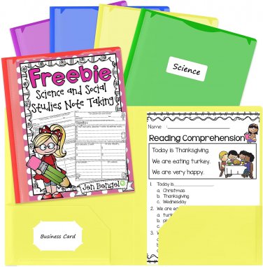 5PCS Plastic Folders with Pockets, Customizable Cover Colored Folders with Pocke