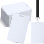 100 Pcs PVC Cards with Slot Punch on Short Side for ID Badge Card Vertical Slot