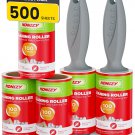 Lint Rollers for Pet Hair Extra Sticky, 500 Sheets Mega Value Set Roller with 2