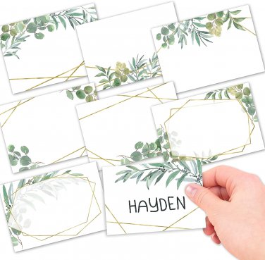 56 Greenery Self Adhesive Name Tags Sticker Name Tags for Kids - Name Tag Sticke