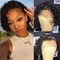 Pixie Curly Lace Wig Preplucked Human Hair Wigs Short with Baby Hair Bob 13Ã4 Wi