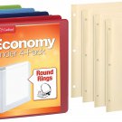 Cardinal 3 Ring Binder Economy Pack with 4 Sets of Binder Dividers, 1.5 Inch, ro