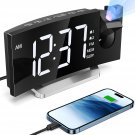 Projection Alarm Clock,Fm Clock Radio with 0-100% Dimmer,Digital Clock Radio for