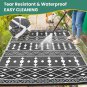 Outdoor Rug 5'X8' Reversible Patio Rug, Outdoor Plastic Straw Rug, RV Camping Ru