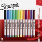 Permanent Markers, Ultra Fine Point, Assorted Colors, 12 Count