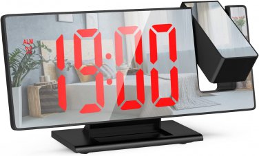 Projection Alarm Clock, Digital Clock for Bedroom with 180&Acirc;&deg; Rotatable Projector,