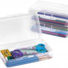 3 Pack Clear Pencil Box, Plastic Large Capacity Pencil Boxes Plastic Boxes with