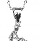 Sports Charms 10K White Gold off Road Mountain Motorcycle (Bike) Pendant Necklac