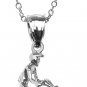Sports Charms 10K White Gold off Road Mountain Motorcycle (Bike) Pendant Necklac