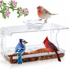 Window Bird Feeder with Non-Marking Self-Adhesive Hooks, Clear Window Bird Feede