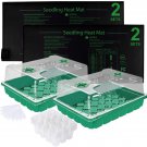 2 Sets Strong Seed Trays with Heat Mats, 48-Cell Seed Starter Kit, Plant Growing