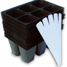 - Seedling Starter Trays, 144 Cells: (24 Trays; 6-Cells per Tray), plus 5 Plant