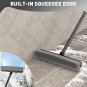 Rubber Broom Pet Hair Remover, Fur Remover Broom with Squeegee for Fluff Carpet,