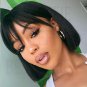 Short Bob Human Hair Wigs with Bangs Straight Wigs 100% Brazilian Virgin Hair Gl