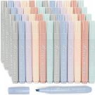 Buecs Cream Colors Pastel Highlighters, 48 Count, Chisel Tip, Suitable for Kids