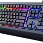 Gaming Keyboard, 104 Keys All-Metal Panel, Rainbow LED Backlit Quiet Computer Ke