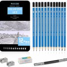 ROCOD Profession Sketch Pencils 6B to 4H for Kids and Aldult Drawing,Art Graphit