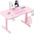 Pink Gaming Desk 40 Inch Cute Kawaii Computer Desk Gaming Table T Shaped Girl Ga