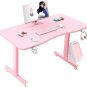 Pink Gaming Desk 40 Inch Cute Kawaii Computer Desk Gaming Table T Shaped Girl Ga