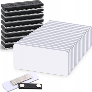 30 Packs Name Tag Blank Name Tags Magnetic Name Tag with Magnetic Backing Locker