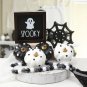 Halloween Decorations Indoor 7PCS - 2 Wooden Signs, 4 Artificial Pumpkins & Bead