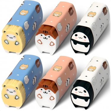 Animal Erasers for Kids Pencil Erasers - 6Pcs Cute Erasers Kawaii Eraser Japanes