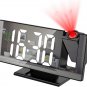 Projection Alarm Clock for Bedroom, 4-Level Dimmer, 7.8" Large Screen, Snooze Fu