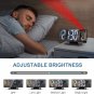 Projection Alarm Clock for Bedroom, 4-Level Dimmer, 7.8" Large Screen, Snooze Fu