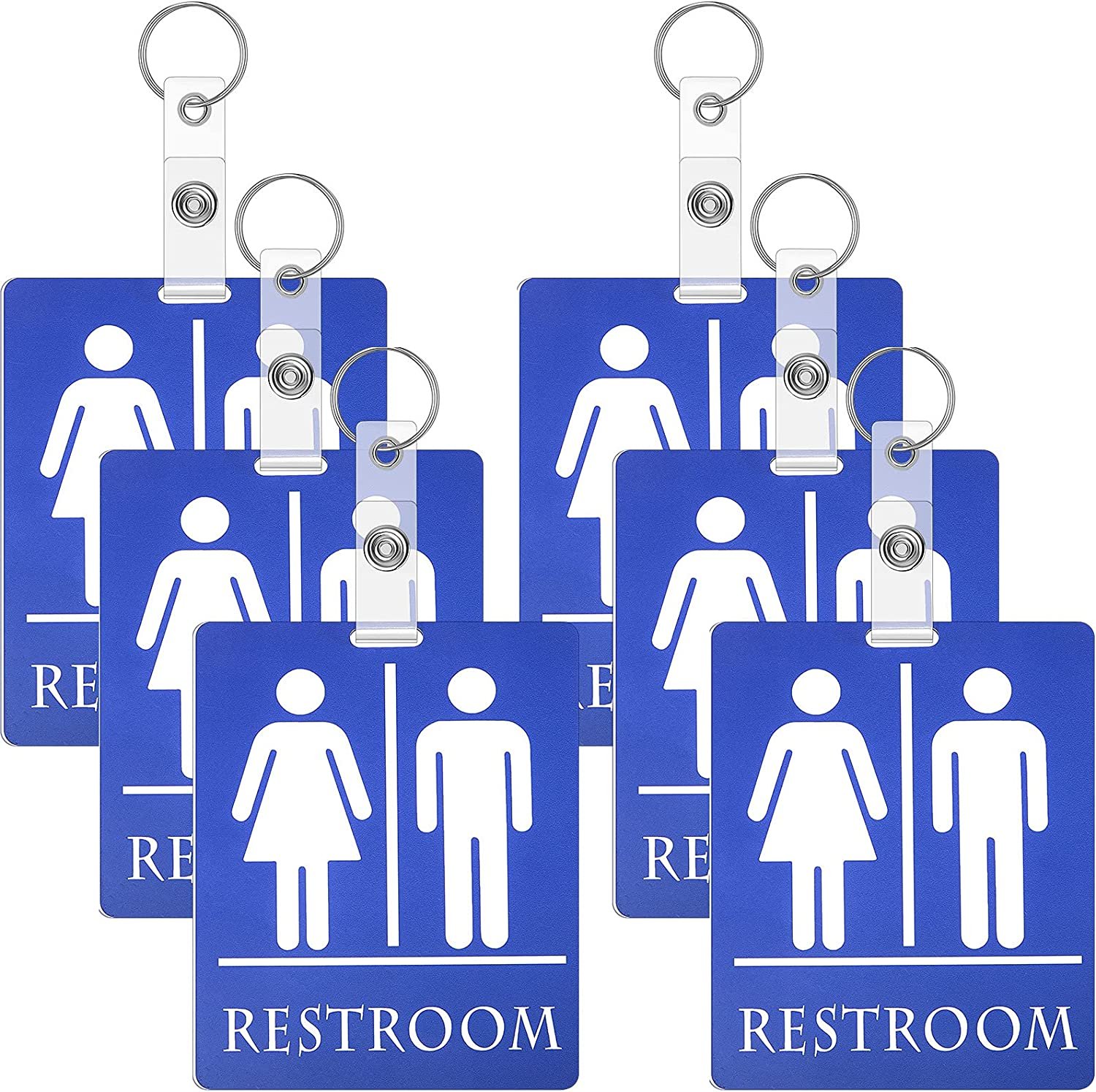 Unisex Restroom Pass Keychains Bathroom Pass Bathroom Tag with Key ...