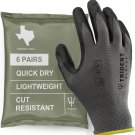 Trident Gardening Gloves, 6 Pairs, Men Women Yard Gloves Nitrile Cut Resistant W