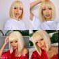 Blonde Bob Wig with Bangs Short Bob Wigs for Black Women Human Hair 100% Brazili