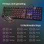 Rii Gaming Keyboard and Mouse Set, Multiple Color Rainbow LED Backlit Multimedia