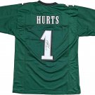 Jalen Hurts Philadelphia Eagles Signed Autograph Custom Jersey Green JSA Certifi