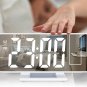 Projection Alarm Clock, LED Mirror Display Digital Clock with Temperature, 3-Lev