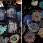 80 Pieces Large Size Holographic Stickers, Glitter Shiny Iridescent Transparent