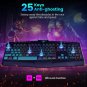 Gaming Keyboard,  Full Size Rainbow LED Backlit Quiet Computer Keyboard, Wrist R