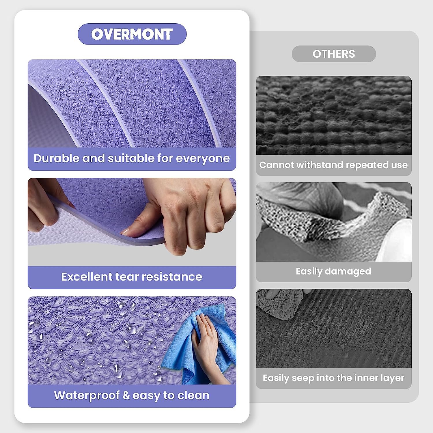 TPE Yoga Mat 1/3 Inch Extra Thick Exercise Mat NonSlip Workout Mat