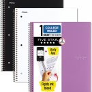Five Star Spiral Notebooks + Study App, 3 Pack, 1-Subject, College Ruled Paper,